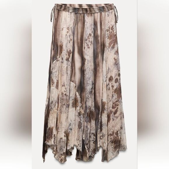 Zara flowy swing skirt printed size M - Picture 3 of 10